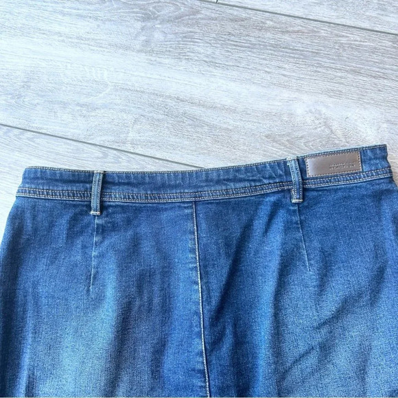 Kenneth Cole Denim A Line Button  Down Skirt - Picture 11 of 14
